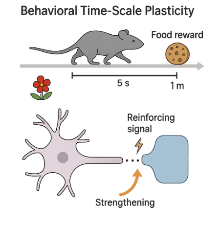 Behavioral time-scale synaptic plasticity linking delayed reward to synaptic strengthening